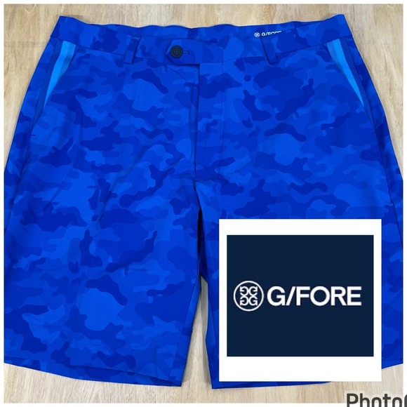 G Fore Maverick Shorts‎ Mens 36x9  Chino Golf Wicking Performance Royal Unlined - Picture 1 of 11